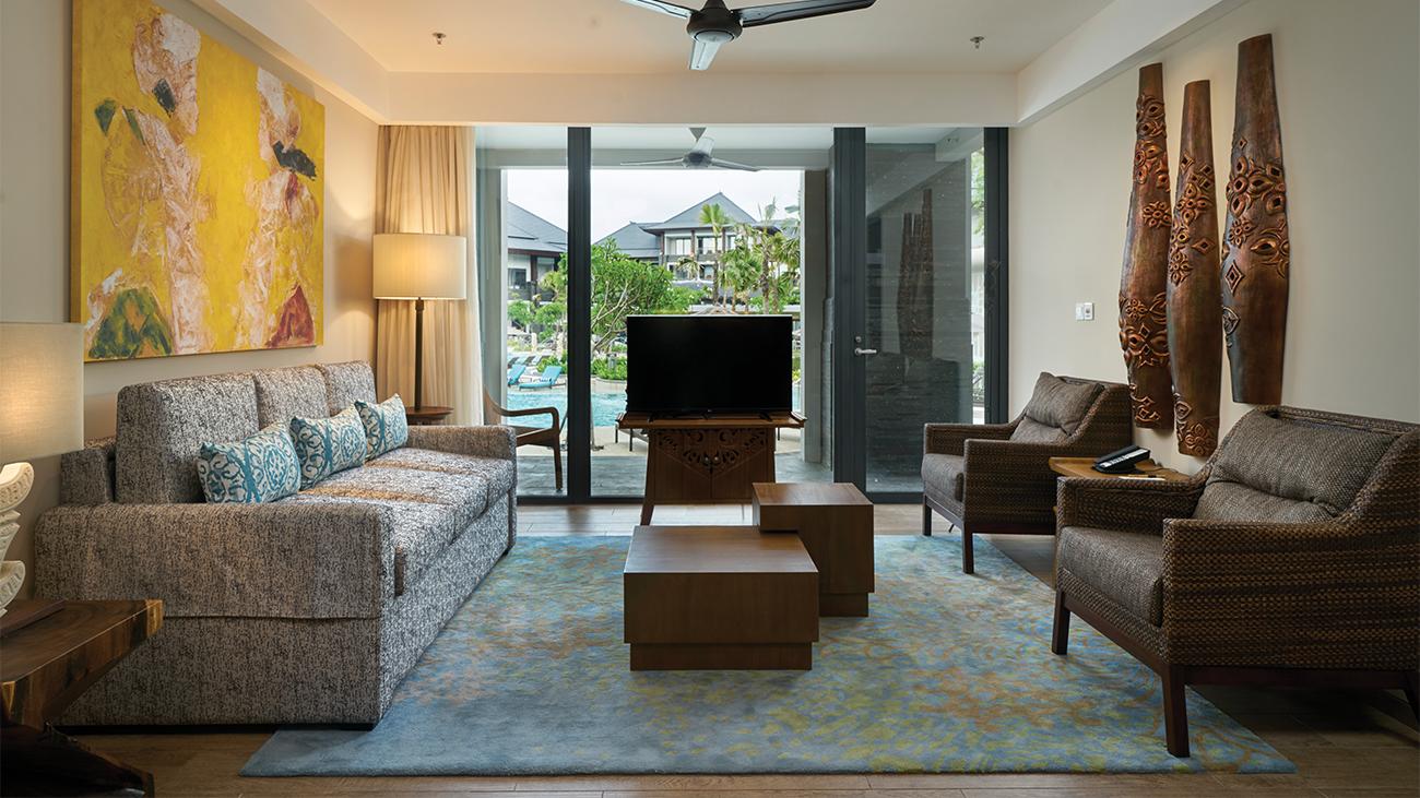 Living Room, Dining Room, and Kitchen (2-Bedroom Apartment)